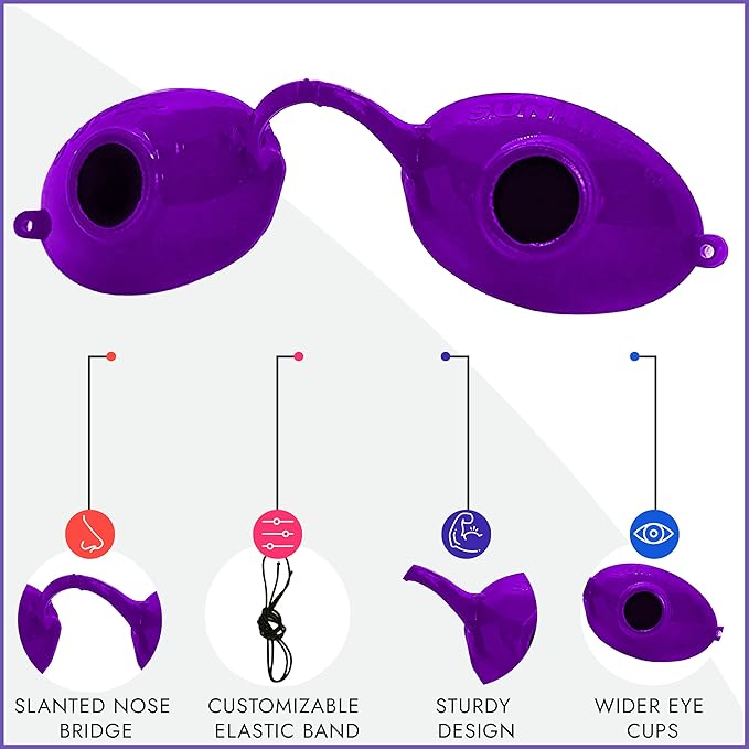 Super Sunnies UV Eye Protection FDA Compliant Eyeshields, Tanning Bed Goggles, Red Light Therapy Glasses w/Strap