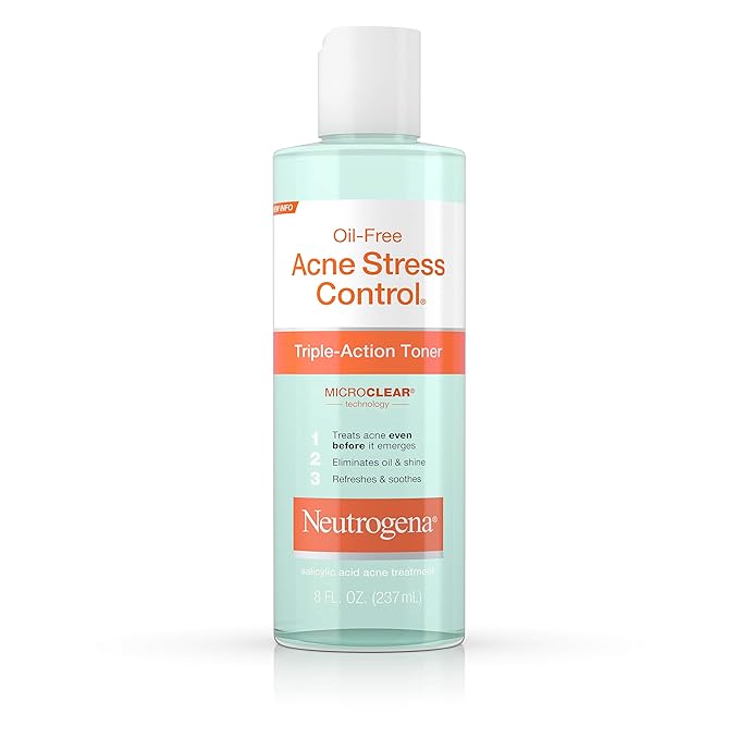 Neutrogena Oil-Free Acne Stress Control Triple-Action Toner, 8 Fluid Ounce (Pack of 2)