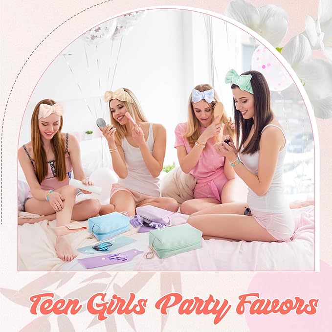 Zeyune 36 Pcs Gifts Sets Bulk for Tween Teen Women Preppy Party Favors Set Preppy Makeup Bag Hair Pin Scrunchies Headbands Bracelets Trendy Stuff Gift for Women Friend Birthday Present(Vivid Colors)