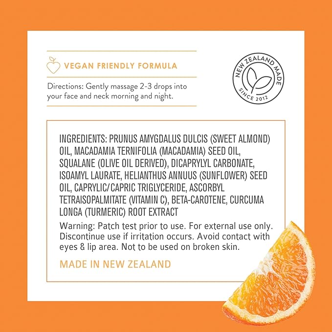 By Nature Hydrating Face Oil - Vitamin C, Turmeric & Plant Squalane Nourishes Skin for Radiant Vitality & Health Glow, for Women & Men, 1 Fl Oz