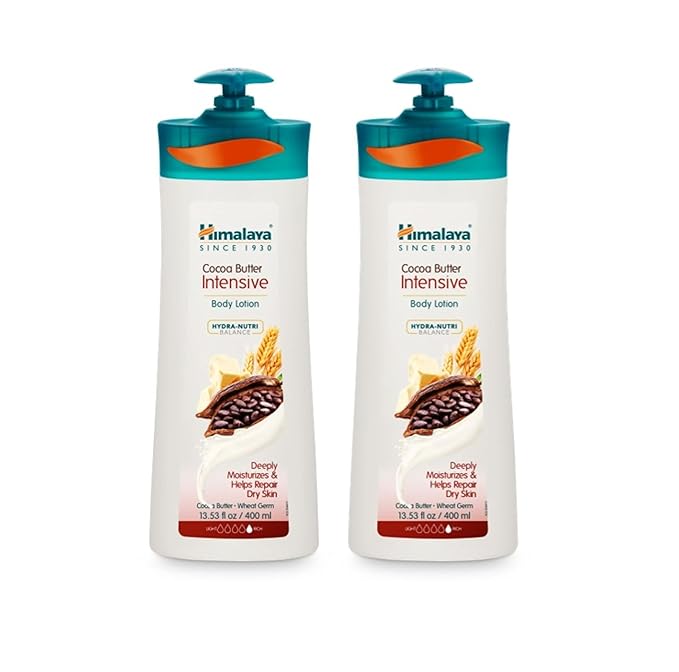 Himalaya Herbal Healthcare Cocoa Butter Intensive Body Lotion, Daily Ultra Moisturizer for Dry Skin, 13.53 oz, 2 Pack