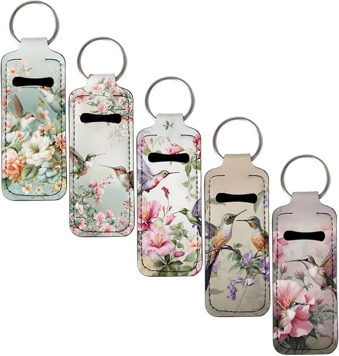 Pensura Chapstick Holder Keychain Fashion 5 Pcs Car Keychain Holder Portable Chapstick Holder Keep from Scratched and Dust