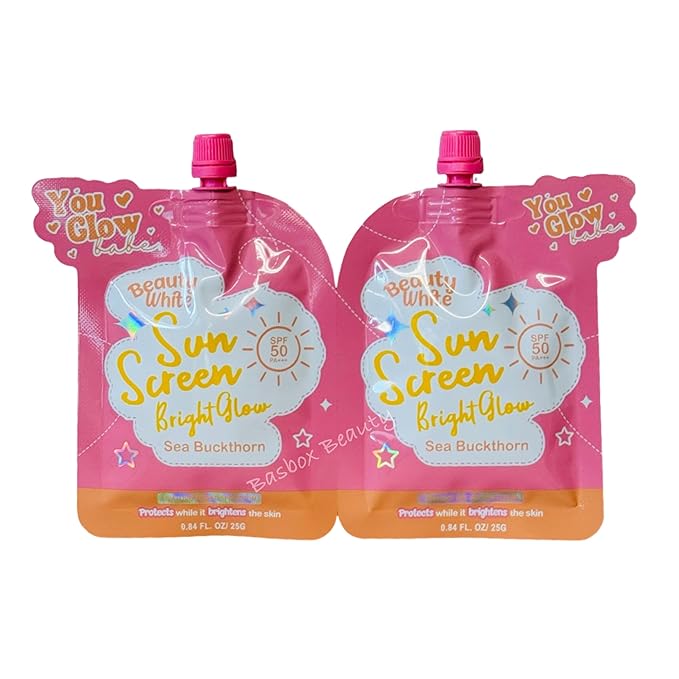 You Glow Babe Beauty White Sunscreen Bright Glow with Sea Buckthorn SPF 50 PA+++ (Twin Pack 25g)
