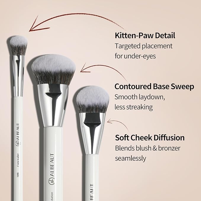 Makeup Brush for Foundation Concealer Blush Contour Liquid Cream Blending Angled Shape