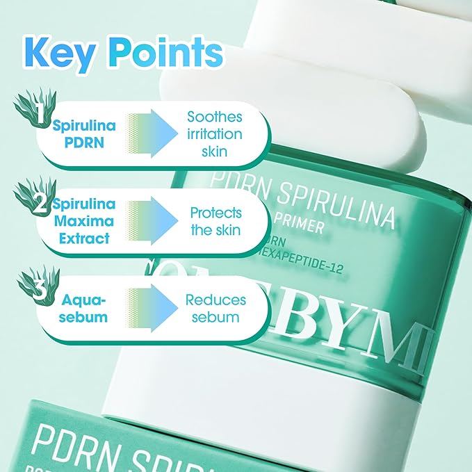 SOME BY MI PDRN Spirulina Poreless Primer – 0.35oz, 10g – Korean Vegan Primer Stick for Face Before Makeup – Blurs Pores, Controls Sebum and Balances Moisture with Marine Extracts – Korean Skin Care
