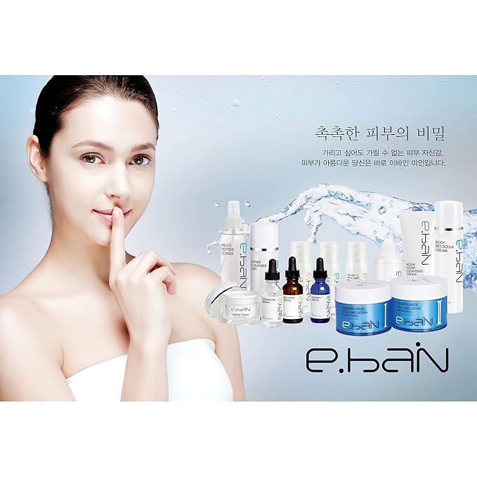 Ebain Korean BB Cream, Whitening & Tone-Up Formula with 6-Ceramide Complex, 8-Hyaluronic Acids & Probiotics, Natural Coverage Foundation for Face, Brightening & Anti-Wrinkle, 50ml