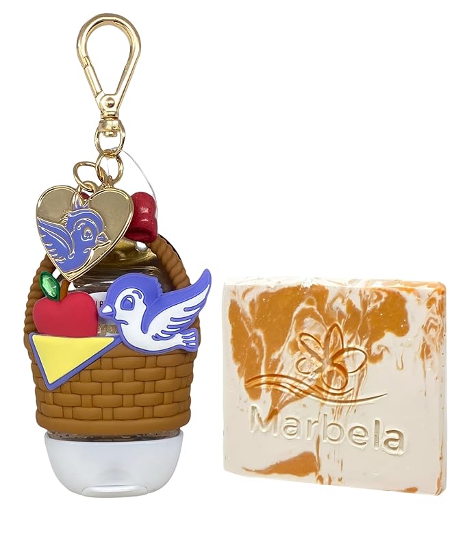 Bath & Body Works Limited Edition Princess Collection Snow White Basket PocketBac Holder with a Peach Gardenia Sample Soap