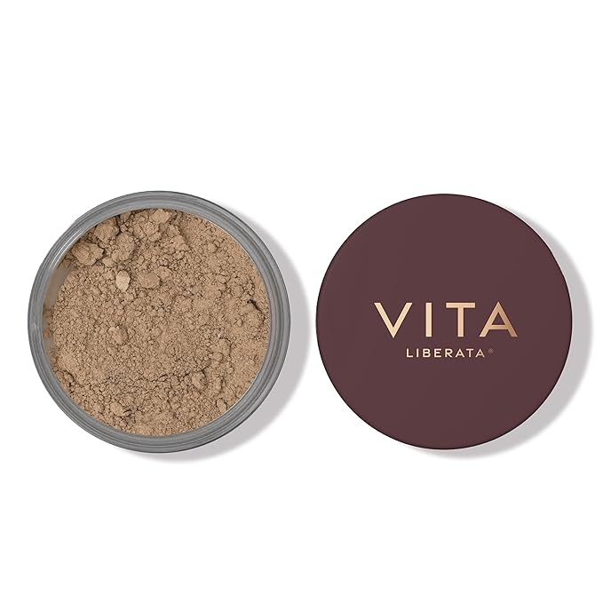 VITA LIBERATA Trystal Loose Bronzing Mineral Powder No.1, Shade Sunlight, Bronzer & Contour for Natural Sunlit Glow, Paraben Free, Suitable for fair skintones, Vegan and Cruelty Free