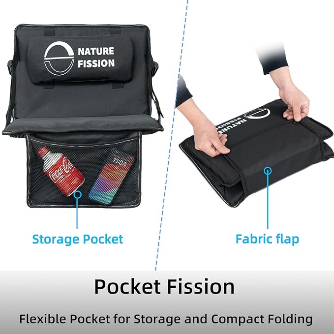Stadium Seat with Back and Lumbar Support and Padded Cushion Foldable and Portable Perfect for Bleacher Chair in Sports Events and Camping Lawn Use