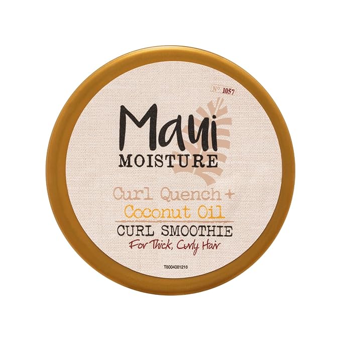 Maui Moisture Hydrating Curl Smoothie with Coconut Oil | For Tight Curls | Silicone-Free | Vegan | 12 oz Pack of 2