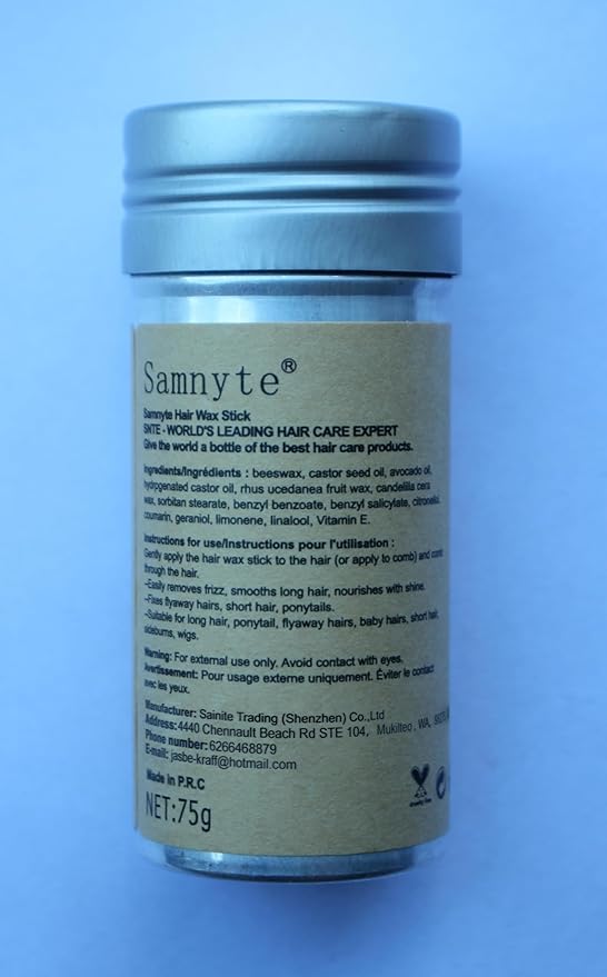 Samnyte Hair Wax Stick, Gel Tamer for Flyaways, Nourishing Slick Stick Pomade for Women & Kids, Slick Back & Styling Cream, Hair Styling Accessories for Teen Girls Gifts, 2.7 Fl Oz | Nourishing, for Women & Kids, Gel Tamer, for Flyaways, Bun Maker, 2.7...