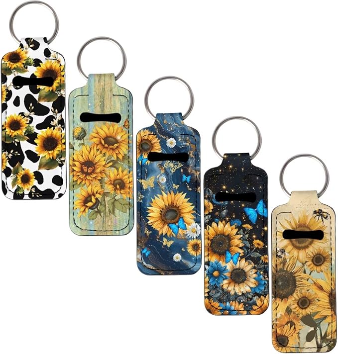 Pensura Chapstick Holder Keychain Fashion 5 Pcs Car Keychain Holder Portable Chapstick Holder Keep from Scratched and Dust