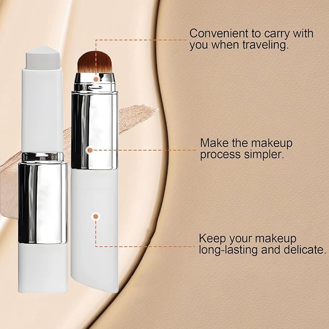 Blanc Cover Cream Stick - Korean Color-Changing Foundation Stick with Detachable Brush, Buildable Coverage, Hydrating Makeup for Flawless & Smooth Skin, Tattoo Cover Up Makeup (lvory white)