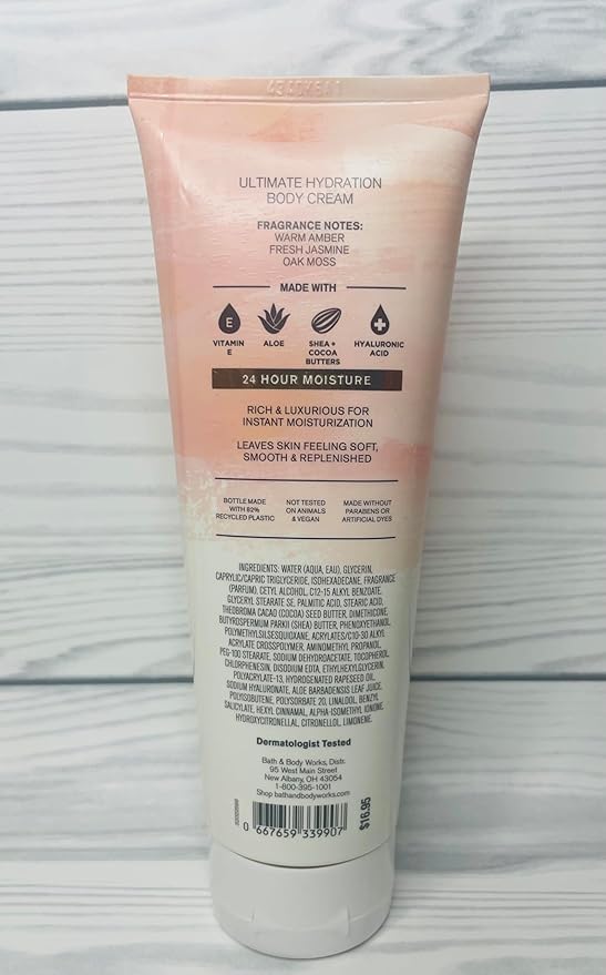 Bath & Body Works Amber Blush Ultimate Hydration Body Cream 8 Ounces Pack of 2