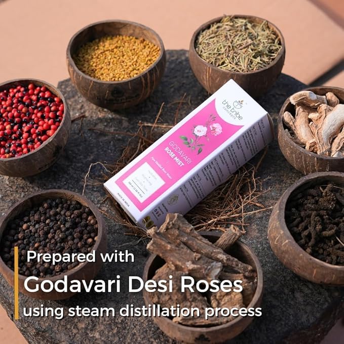 The Tribe Concepts Godavari Rose Mist Face Toner, Pure Distilled Rose Water for Hydration, Brightening & Even Skin Tone - 100 ml (Pack of 1)