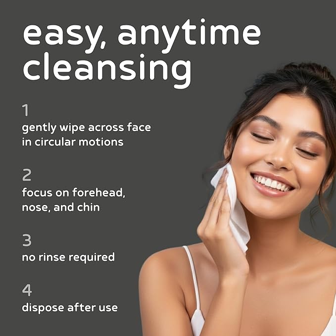 PB & JAY Cleancare Cleansing Wipes – 30 Count – Makeup Remover for Deep Clean & Fresh Skin – Hydrating Korean Face Wipes for Sensitive Skin (Charcoal)