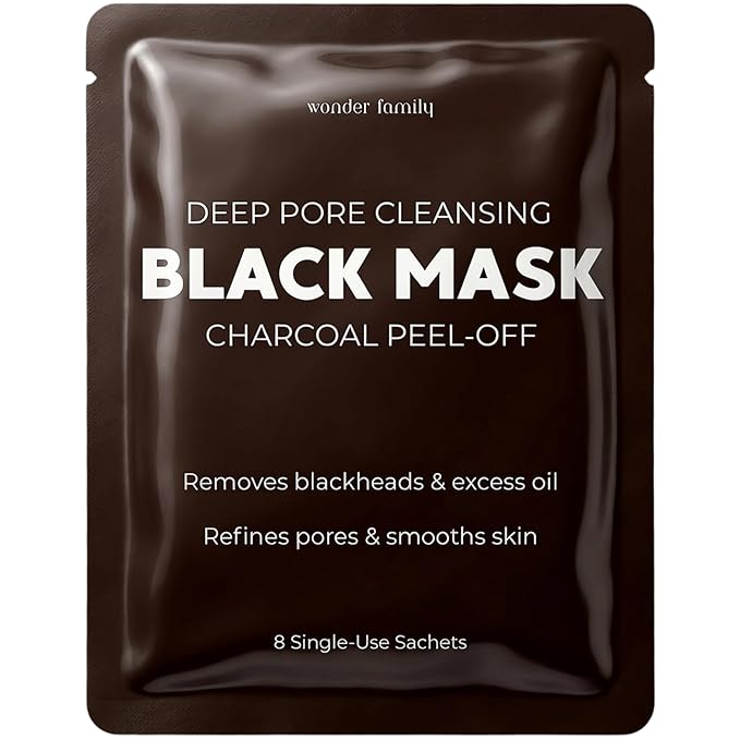 Black Mask Peel Off Face Mask with Activated Charcoal Powder – Korean Blackhead Remover Mask for Nose & Face, Pore Cleaner, Clay Mask & Strips Alternative, Face Mask Skincare for Men & Women, Gift Set