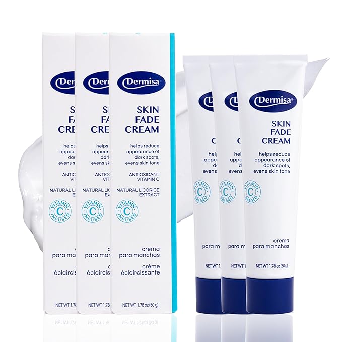 Dermisa Skin Fade Cream with Vitamin C, Licorice and Emblica - Dark Spot Corrector and Face Moisturizer for Sun Spots, Age Spots and Freckles - 1.78 Oz, Pack of 3