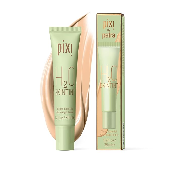 Pixi H2O SkinTint | Tinted Gel Moisturizer | Lightweight, Hydrating & Water-Resistant | Evens Tone & Reduces Redness | Nude | 1.2 fl oz/35 ml