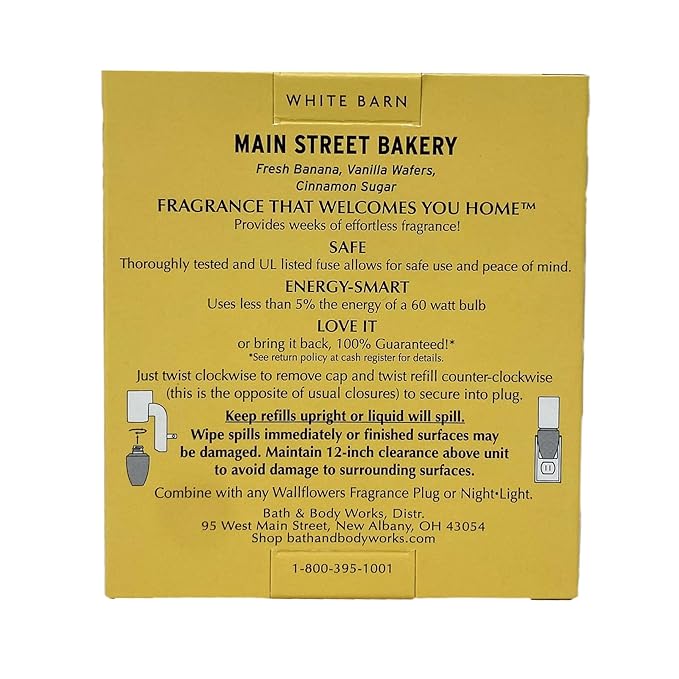Bath & Body Works Main Street Bakery Wallflowers Fragrance Refill Pack of 2 with a Himalayan Salts Springs Sample Soap.