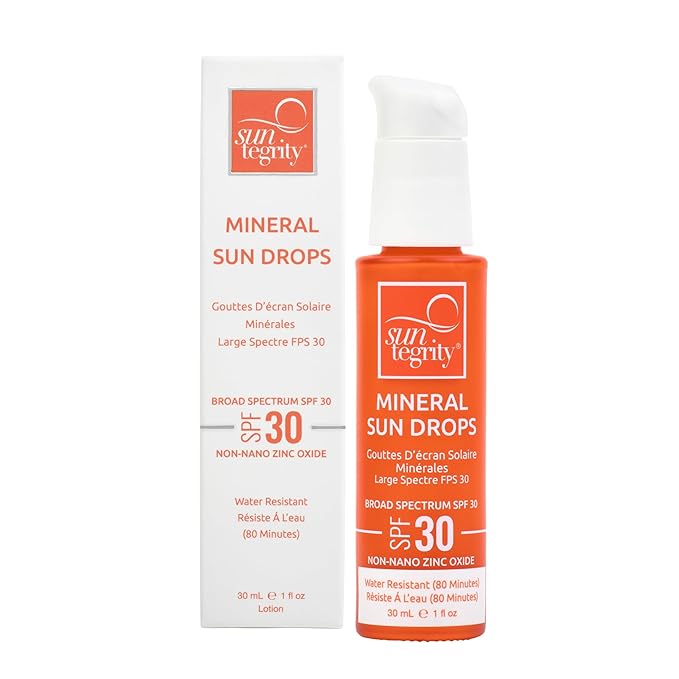 Suntegrity Mineral Sun Drops SPF 30 | Broad Spectrum Zinc Oxide Sunscreen for Face | Vegan, Reef-Safe, Non-Greasy Daily Sun Protection | Fragrance-Free, Lightweight Formula
