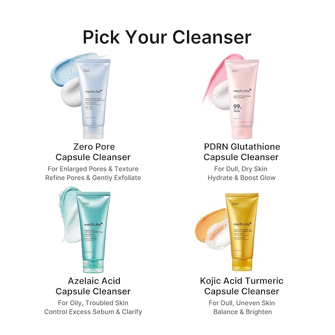 medicube Facial Cleanser Turmeric Capsule Foam Cleanser | for Balancing Uneven Skin Tone & Texture | Fade Appearance of Uneven Patches & Ideal for Use After Spot Care | Korean Skincare, 4.23 oz