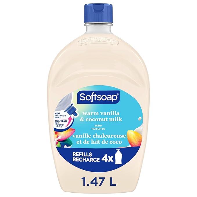 Softsoap Moisturizing Liquid Hand Soap, Warm Vanilla and Coconut Milk, 50 oz Refill