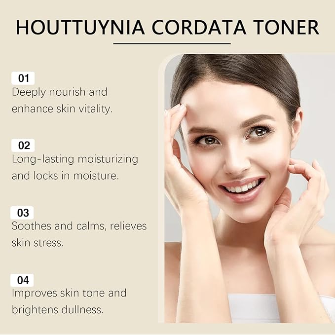 Moisturizing Soothing Toner, Houttuynia cordata Facial Toner soothes Skin and rejuvenates it