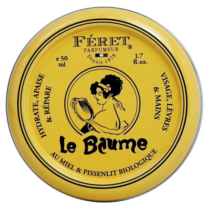 Feret Parfumeur Le Baume Multi-Purpose Balm – Rose Poudré – Deeply Hydrating Moisturizer for Dry Cracked Skin, Lips & Cuticles - Natural Lip Balm with Shea Butter & Honey – 50ml/1.7 Ounce
