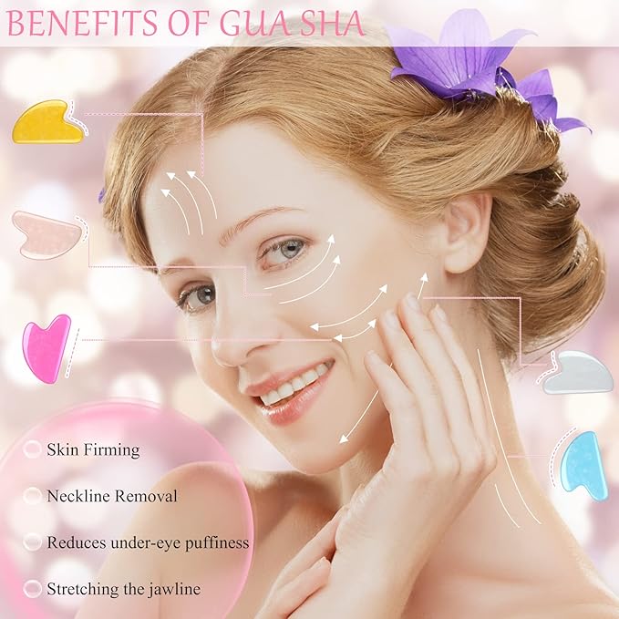 Nuogo 12 Pack Gua Sha Massage Tool Guasha Board Heart Shaped Gua Sha Facial Tools for Women Skin Care Face Body Relieve Muscle Tensions Reduce Puffiness, 12 Colors