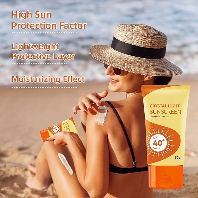 Sunscreen SPF 40+ PA+++ (2 Pack) – No White Cast, Lightweight Facial Sunscreen for All Skin Ton (2PCS)