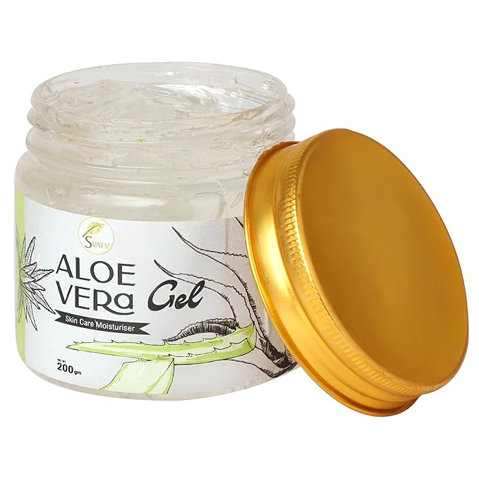 SVATV Natural Aloe Vera Gel for Face, Skin & Hair | Suitable for All Skin Types For Men & Women - (200g, 7.05 oz, 0.44lbs)