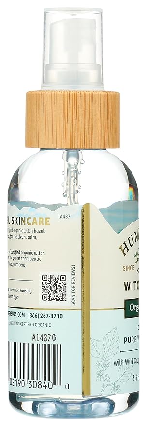 Humphreys Witch Hazel Organic Facial Mist, Vegan, USDA Certified Organic, Paraben & Sulfate Free, Cruelty Free, 3 Fluid Ounce (Pack of 6)