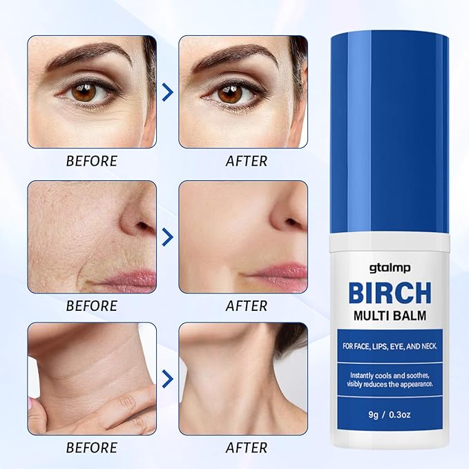 Birch Juice Multi Balm Stick,All-in-One Skin Care Stick for Lips,Face & Under Eyes,Hydrating Travel-Friendly Moisturizer,Helps Smooth Appearance of Fine Lines for a Refreshed Look (1, 0.3oz)