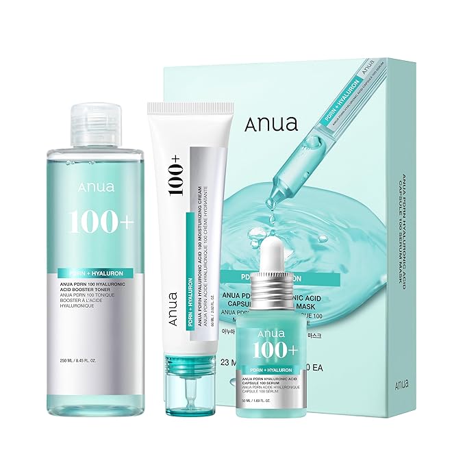 ANUA PDRN Deep Hydrating Routine Set, PDRN Toner & Serum & Cream & Sheet Mask for Face, Salmon DNA, Hyaluronic Acid for Dry Skin, Hydrating full home care, Korean Skincare Set