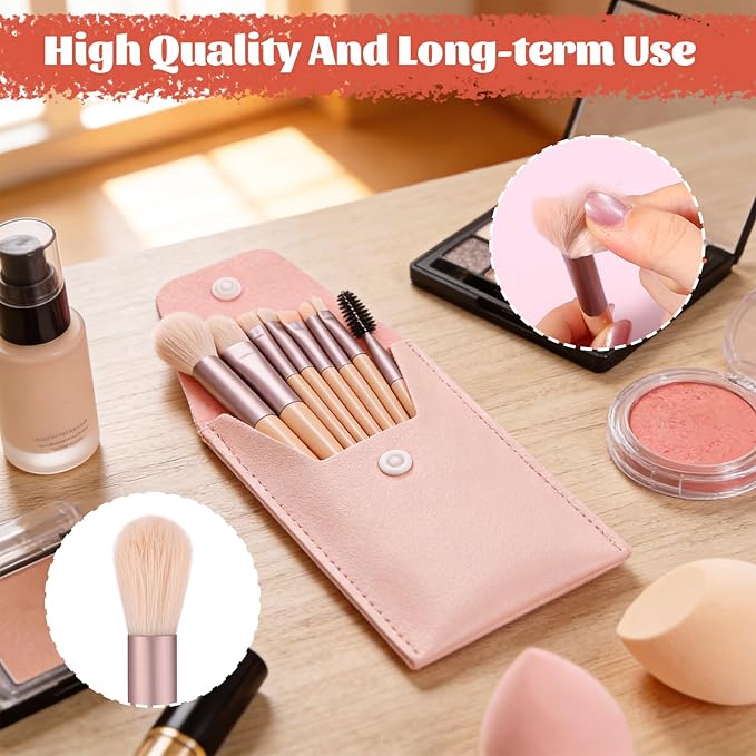24 Sets Travel Makeup Brush Set Bulk, Mini Face Makeup Brushes with Storage Bags Soft Synthetic Fiber Make up Brush for Women Girls Party,Wedding, Bridal Shower