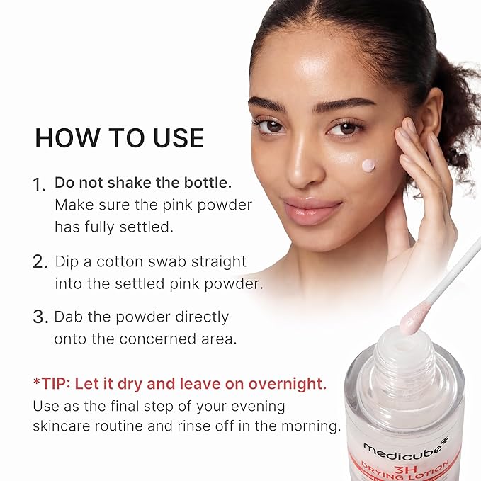 medicube 3H Overnight Drying Lotion | Targeted Spot Care for Troubled & Oily-Prone Skin | Calming & Soothing Care with Calamine, Centella & Tea Tree | Korean Skincare 20ml, 0.67 fl. oz.