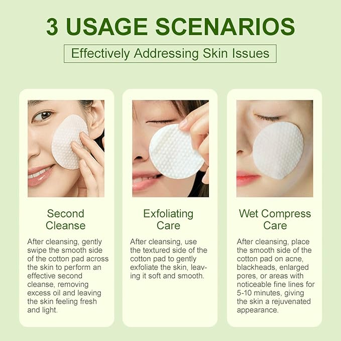 2% BHA+5% AHA Exfoliant Pads, Reduce Acne, Blackheads and Blemishes, Deep Cleanse, Control Oil, Minimizes Pores, AHA BHA Toner Pad Gentle Exfoliation, Improve Rough Skin, 60 Pads