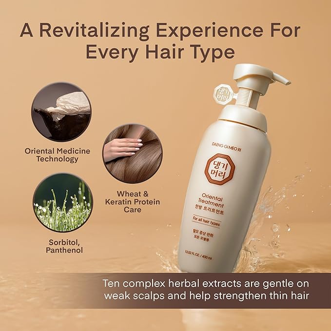 Daeng Gi Meo Ri Hair Loss Care Set - Shampoo for Oily Hair + Treatment for All Hair Types, 13.5 FL. OZ. Each