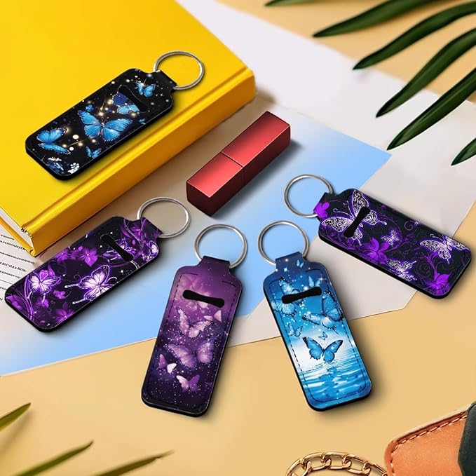 Pensura Chapstick Holder Keychain Fashion 5 Pcs Car Keychain Holder Portable Chapstick Holder Keep from Scratched and Dust