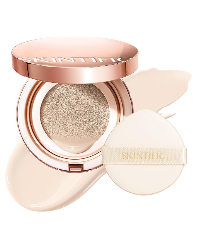 Full Coverage Cushion Foundation #10C Shell| Satin Glow Finish, Oil-Control & Waterproof, Buildable Tattoo Cover Cushion for All Skin Types