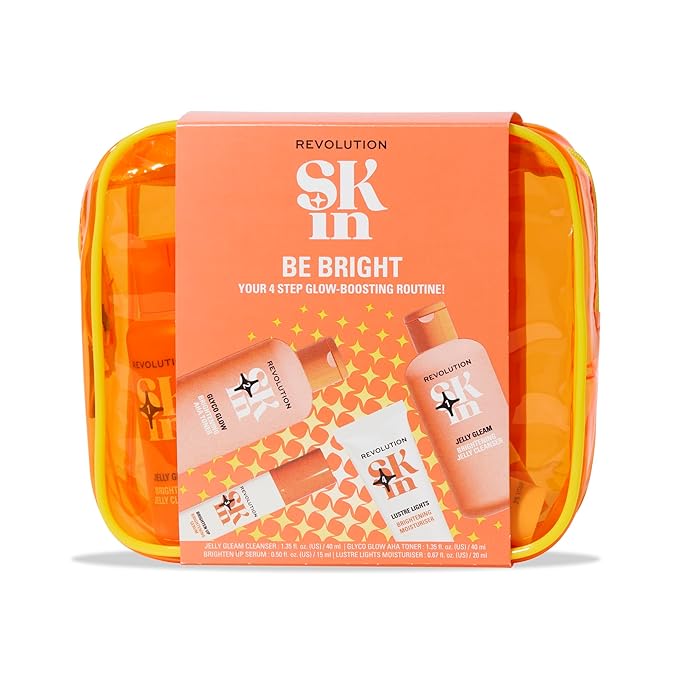 Revolution Skin, Be Bright 4 Step Starter Kit, Skincare Set with Cleanser, Toner, Serum & Moisturizer, Vegan & Cruelty-Free, 4 Mini Products