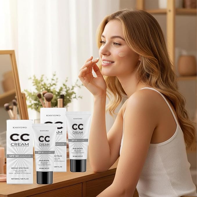 CC Cream for Older Women, 2 Packs Skin Tone Adjusting CC Cream, CC Creams Self Adjusting for Mature Skin, Moisture, For All Skin Types, Lightweight & Hydration, All-in-One Gentle Daily Moisturizer