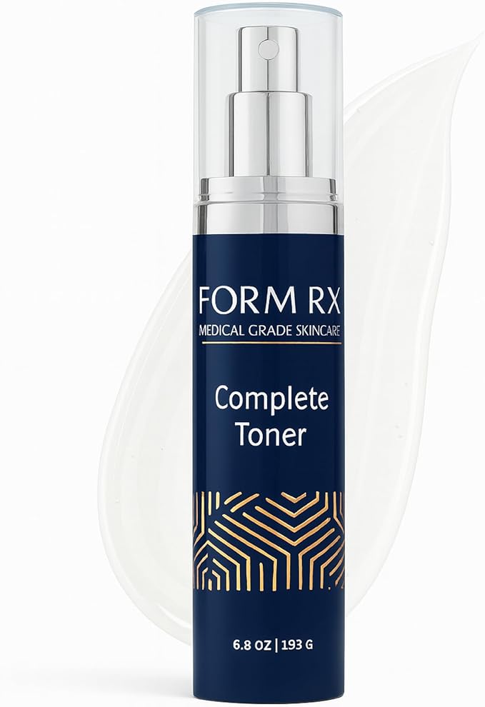Form RX Complete Toner, Botanical pH Balanced Facial Toner with Octapeptide, Aloe, Chamomile, Calendula, Cucumber, and Fennel Extracts, Hydrating Vitamin C and E Formula, Refresh and Prep Skin, 6.8 oz