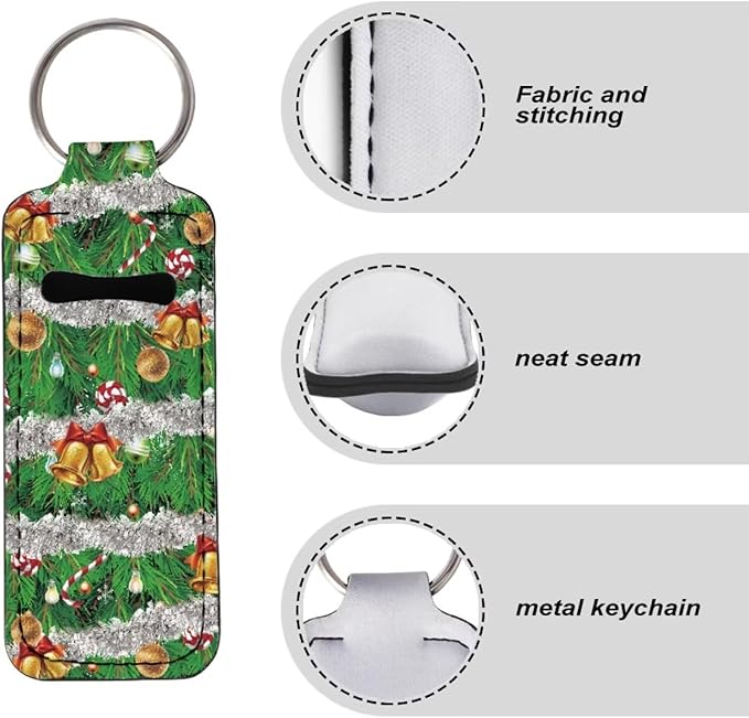 Lipstick Holder Keychain, Cute Keychains for Lip Balm Holder, Neoprene Lipstick Sleeve Pouch for Women Men Teens
