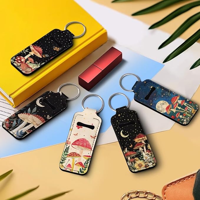 Pensura Chapstick Holder Keychain Fashion 5 Pcs Car Keychain Holder Portable Chapstick Holder Keep from Scratched and Dust