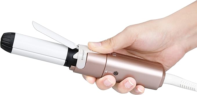 VAV Mini 2 in 1 Hair Iron Hair Straightener & Curler with Rotation Switch, 1 Inch Curling Iron Ceramic Flat Iron 400°F, Portable for Short Hair/Bobs/Bangs/Men, Travel Size Curling Wand Dual Voltage