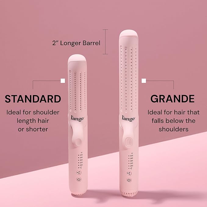 L'ANGE HAIR Le Duo Standard 360° Airflow 2 in 1 Straightener and Curler | 1 Inch Curling Wand & Titanium Flat Iron with 3.5" Plates | Hair Straightener & Curler for Short to Medium Hair (Blush)
