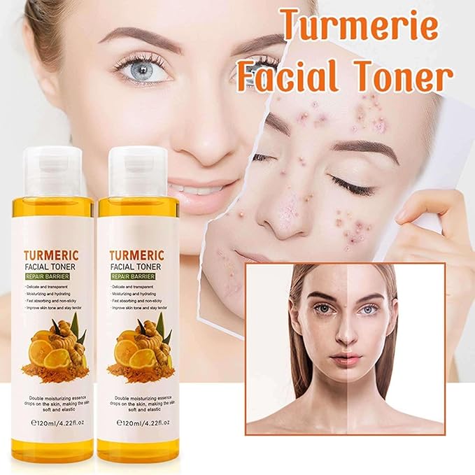 Turmeric Toner,Skin Balancing & Pore-Reducing Toner,Smoothing,Hydrating Toner for Diminished Dullness and Fine Lines,Anti-Aging Tumeric Toner for Face(120ml/4.22f1.0z)