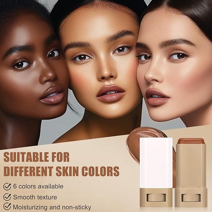 Foundation Stick Skin Tint for Black Women 6 Color Skin Tint Balm Face Solid Tinted Moisturizing Contour Stick Foundation 04